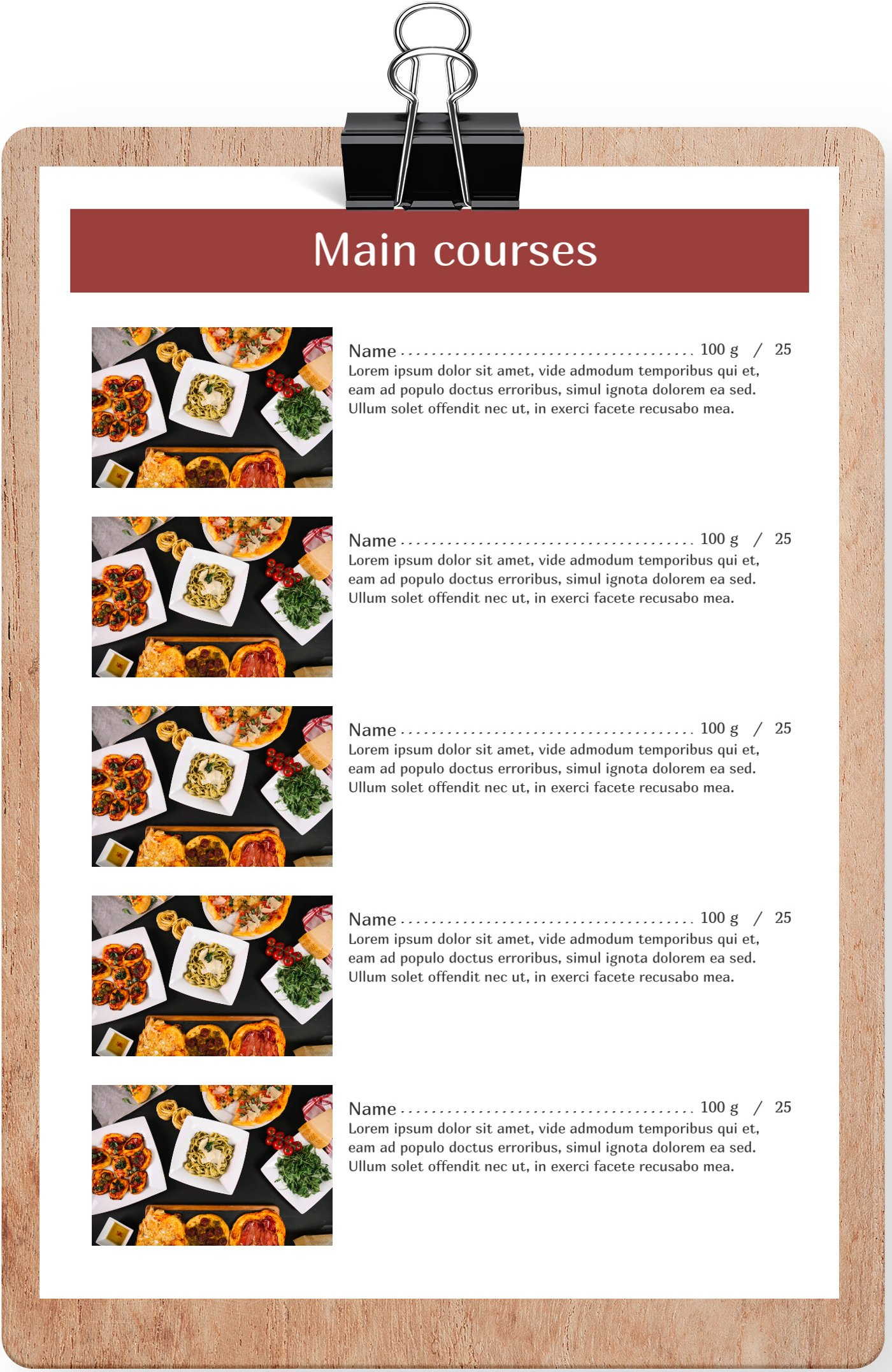 Online restaurant menu maker